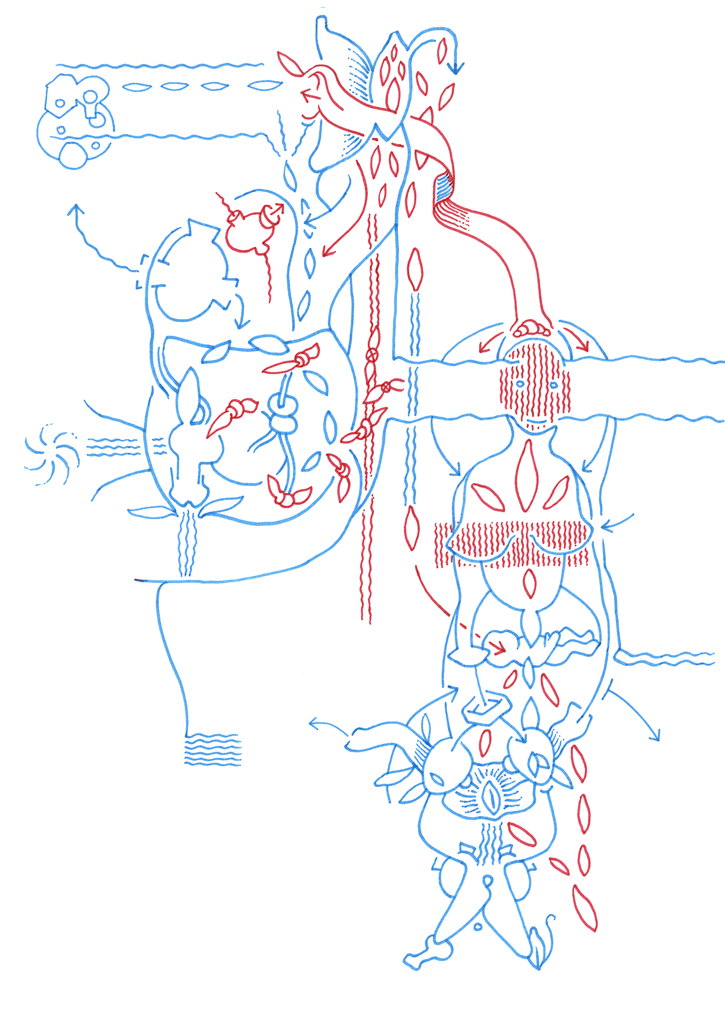 Hannes Kater: Tageszeichnung aus dem Jahr 2000, Filzstift auf A4 Papier