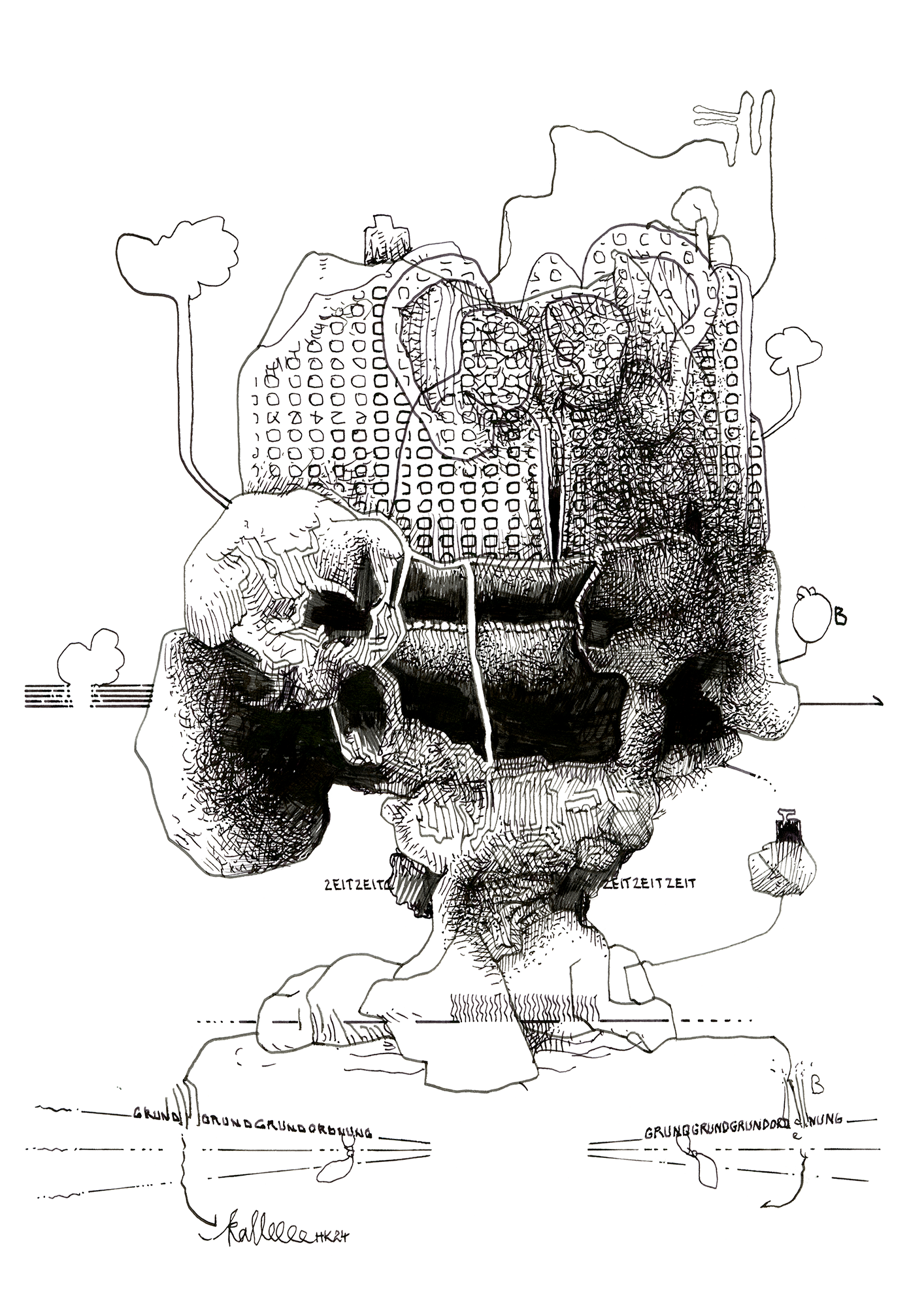 Hannes Kater –Tageszeichnung (Zeichnung/drawing) vom 08.05.2024 (1414 x 2000 Pixel)