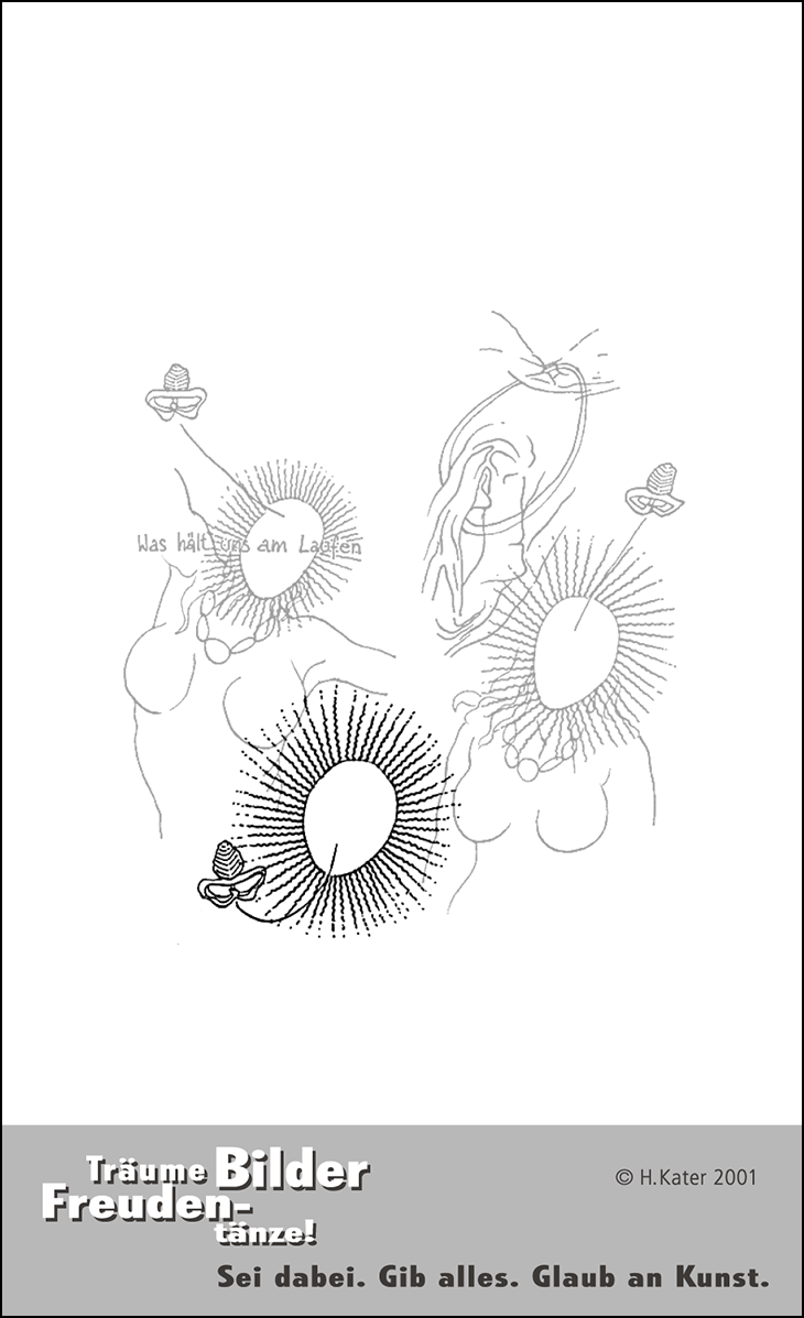 Hannes Kater: Auftragskärtchen *01 Beckendenken, Rückseite, Version von 2001