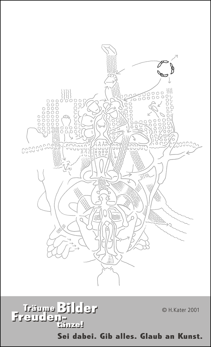 Hannes Kater: Auftragskärtchen *14 Knoten, Rückseite, Version von 2001