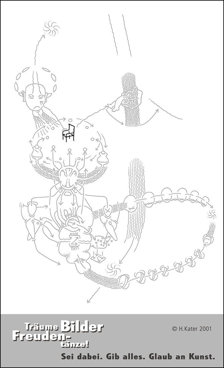 Hannes Kater: Auftragskärtchen *15 Willkomm, Rückseite, Version von 2001