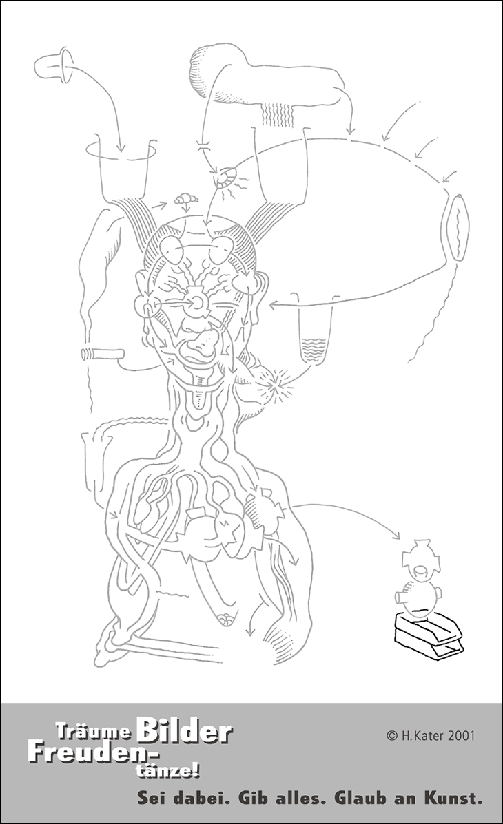 Hannes Kater: Auftragskärtchen *21 Ablage, Rückseite, Version von 2001