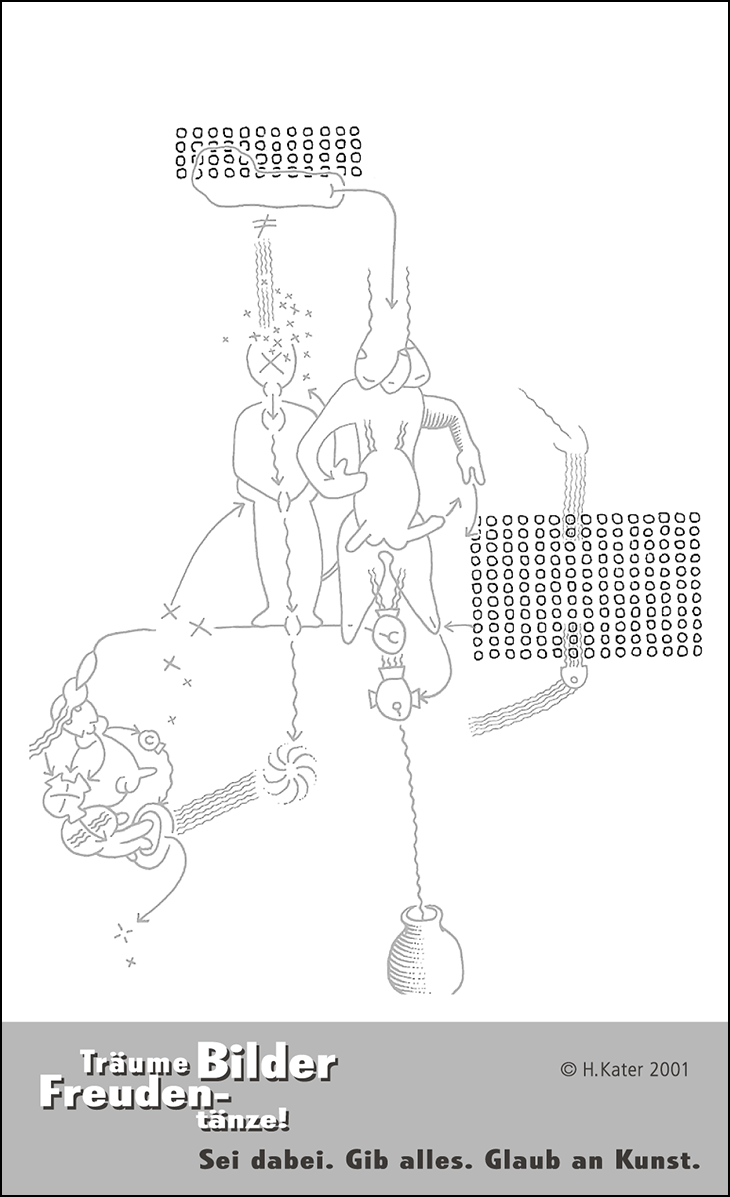 Hannes Kater: Auftragskärtchen *22 Feld, Rückseite, Version von 2001